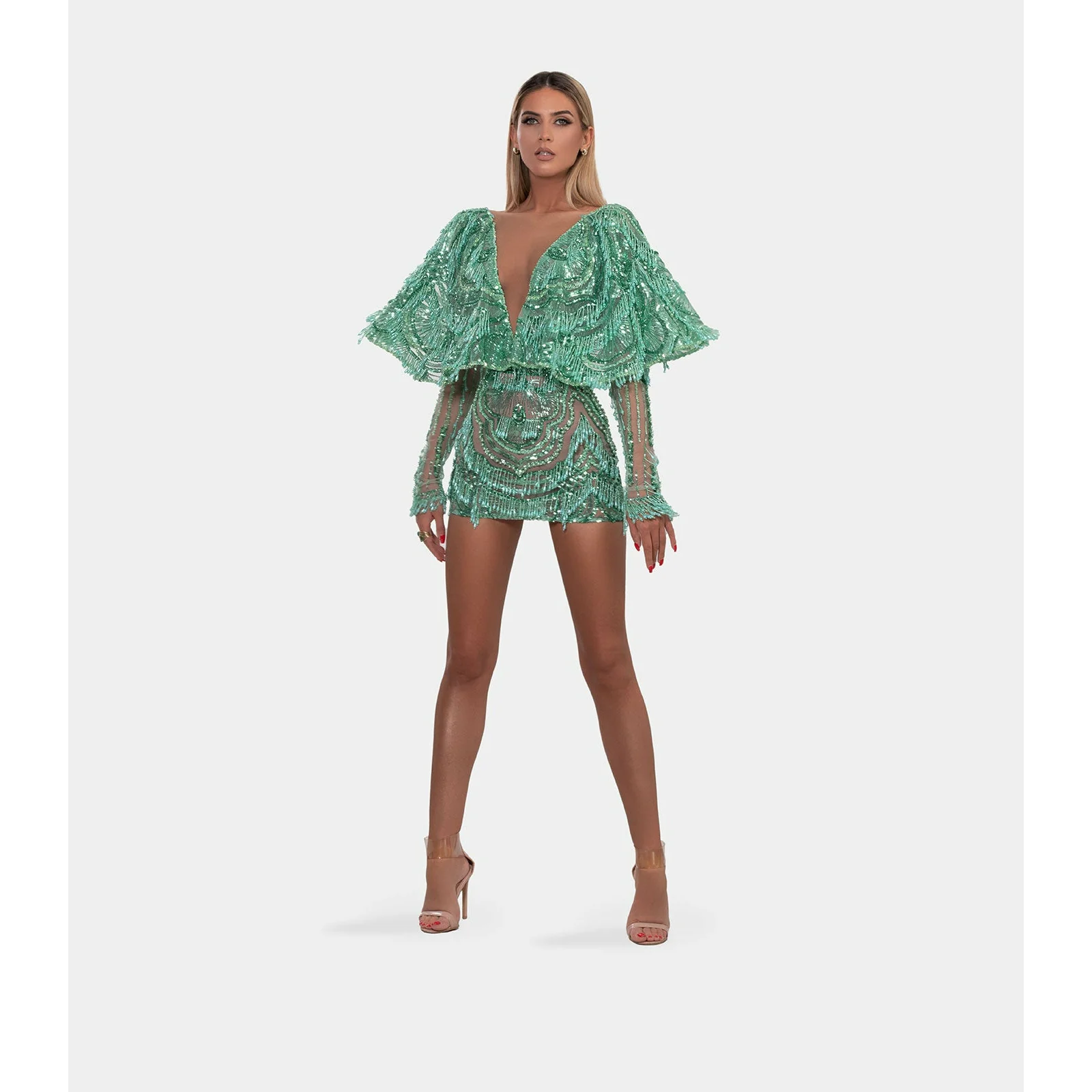 Short mint-green dress